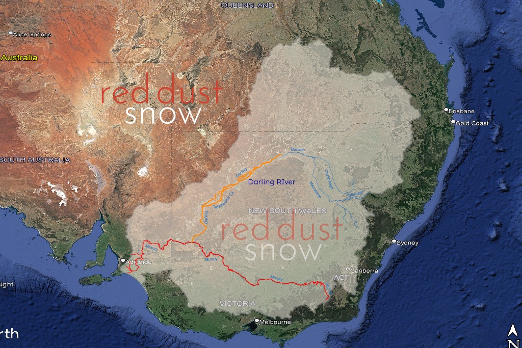 A map showing the Macquarie and Castlereagh rivers, Darling River tributaries - part of the Murray Darling Basin, Australia